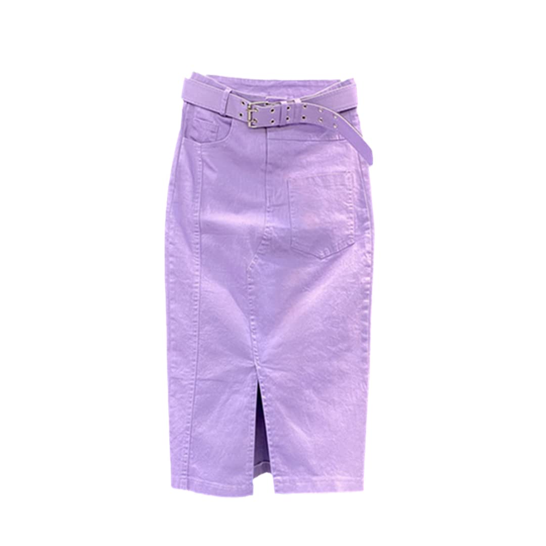 Jupe en jean décontractée taille haute pour élancer la silhouette