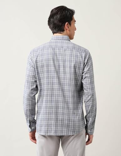 Image of Arrow Sports Men's Slim Fit Grid Tattersall Checked Shirt