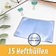perfect line 15 Hefthüllen DIN-A5, Glas-Klar & Extra-Stark, Heftumschlag transparent, Heftschoner aus recyclebarem PP, dokumentenecht