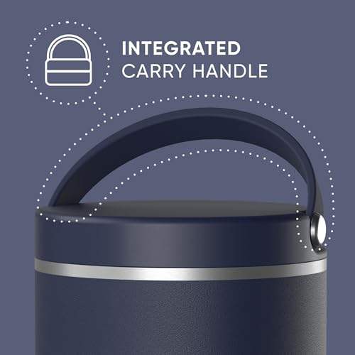 Image of Hydrapeak 32oz Stainless Steel Vacuum Insulated Food Jar for Hot Food and Cold Food, Wide Mouth Leak-Proof Soup Jar for Adults, 10 Hours Hot and 16 Hrs Cold (Navy)