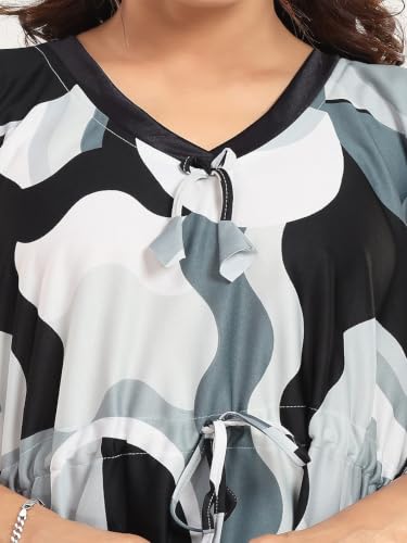 Image of Kaftan Printed Cotton Maxi Dress /Nighty /Nightdress for Ladies /Girls /Women | Free Size