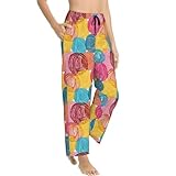 Coupe confortable : ce pantalon de pyjama coloré en laine pour femme est disponible en tailles S/M/L/XL/XXL et dispose d'une taille élastique avec un cordon de serrage, assurant un ajustement idéal pour tout le monde. Le tissu léger assure un sommeil confortable