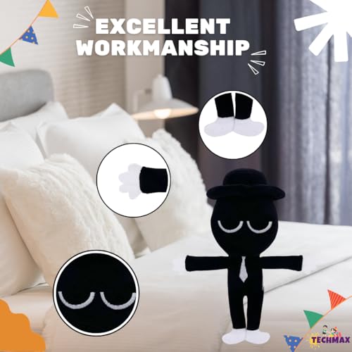 Image of Customized Text Standing Black Sprunki Plushies