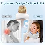 Neck pillow for traveling,Travel Neck Pillow for Airplanes,Portable,Smooth & Cooling Fabric,100% Pure Memory Foam,Neck Pain Relief with Breathable 360º Ergonomic Support for Long Flight(Large Size) - Image 5