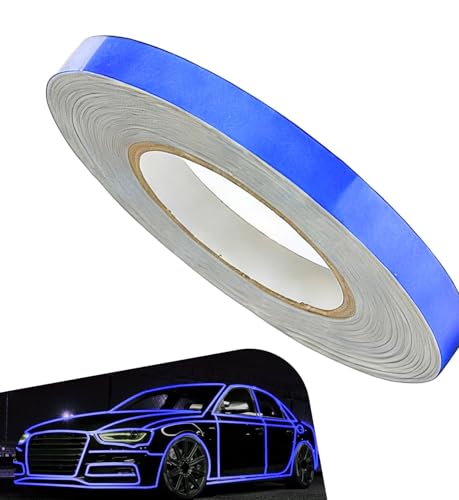 Image of WALLMATE Reflective Strip Sticker Self-Adhesive Night Visibility Warning Tape Waterproof Safety Reflector for Car, Bikes,Truck And Other Vihicle (Blue Strip, 0.5 In x 45 Mtr (1771 in))