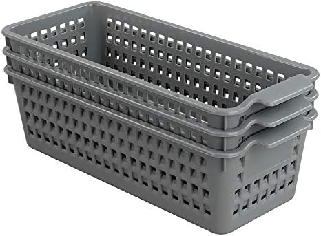 Leendines 6 Pack Plastic Weave Storage Basket, Small Kitchen Cupboard Baskets Set