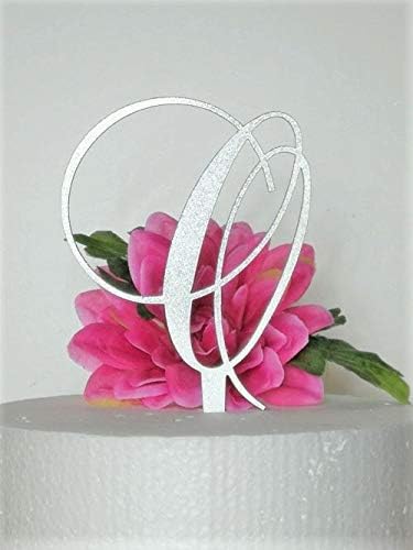 Forbes FavorsMonogram Initial Letter Acrylic Cake Topper Wedding A B C D E F G H I J K L M N O P Q R S T U V W X Y Z & O Silver