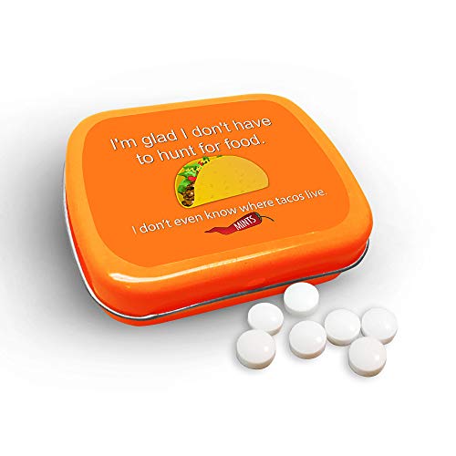 Hunt For Tacos Mints - I Don’t Know Where Tacos Live Design Mint Tin - Novelty Candy For Women - Peppermint Breath Mints, Sugar-Free #TOP2