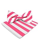 Vittorio Farina Set mit Fliege und Einstecktuch, Weiß und Hot Pink, Einheitsgröße