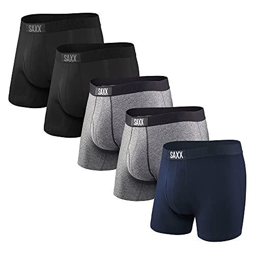 5Mayi Men's Boxer Briefs 5-Pack | Fly Front With Pouch Athletic Underwear
