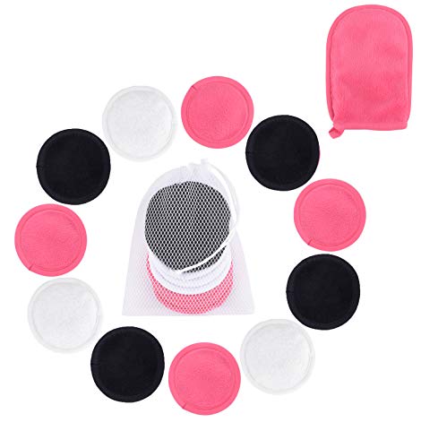Bamboo Makeup Remover Pads | Reusable Organic Cotton Rounds with Laundry Bag | Washable Facial Cleansing Cloths for Eye Makeup | Remove Face Wipe | Reusable Makeup Remover Pads | Bambaw