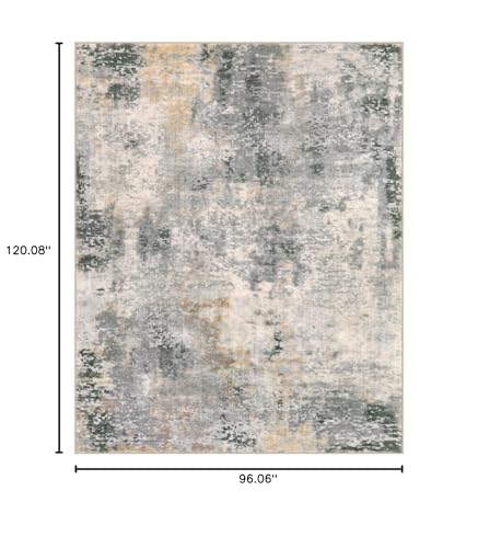 Lahome Modern Abstract Living Room Rug, Grey Washable Rugs 8x10 Area Rugs for Bedroom Stain Resistant Non Slip, Large Soft Indoor Accent Carpet for Dining Room Table Home Office Decor