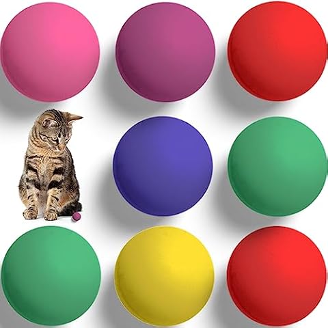 W4W Durable Cat Balls 8 Pack - Interactive Cat Ball Toy - Perfect for Playtime and Chewing Toys - for All Breed Sizes Cover