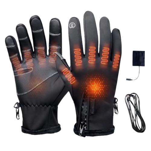 Genérico Guantes Calefactables Recargables para Hombre y Mujer | 3 Niveles de Calor Ajustable, Pantalla Táctil, Impermeables | Ideal para Senderismo, Ciclismo, Esquí y Trabajo Exterior