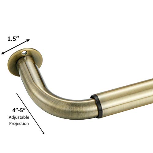 Mayrhyme Room Darkening Curtain Rod 48-84 Inches, Wrap Around Design,1-Inch Diameter Single Drapery Rod, Extendable Metal Rod Set Of Window Treatment (Antique Bronze) #TOP1