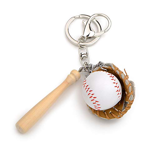 Preisvergleich Produktbild GMTEXTILES Alloy Leder Baseball Schlüsselbund Männer und Frauen Metall Holz Schlüsselbund Boy Bag Keychain