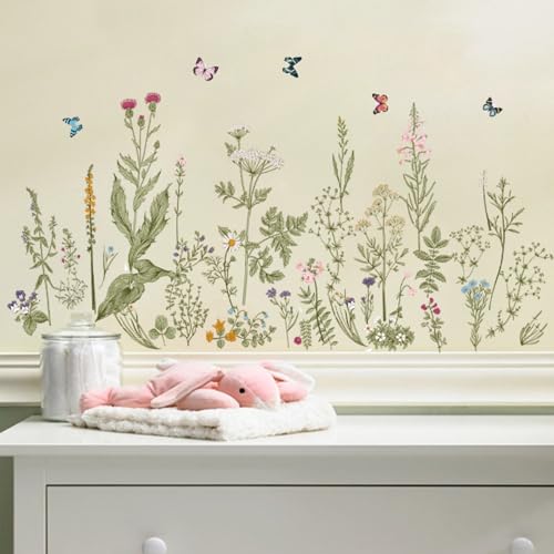 Vinilos decorativos flores y mariposas para pared miniatura 4