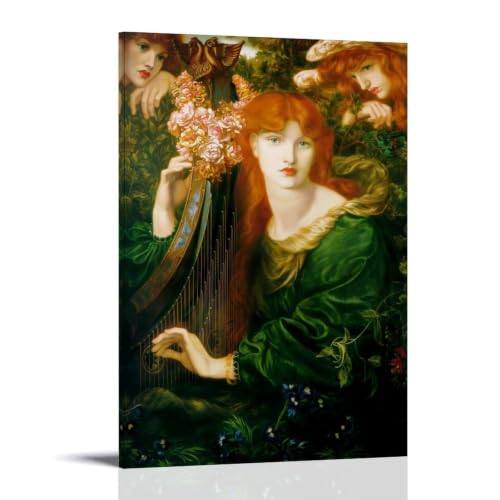 Affiche de peinture préraphaélite Rossetti La Ghirlandata décoration vintage