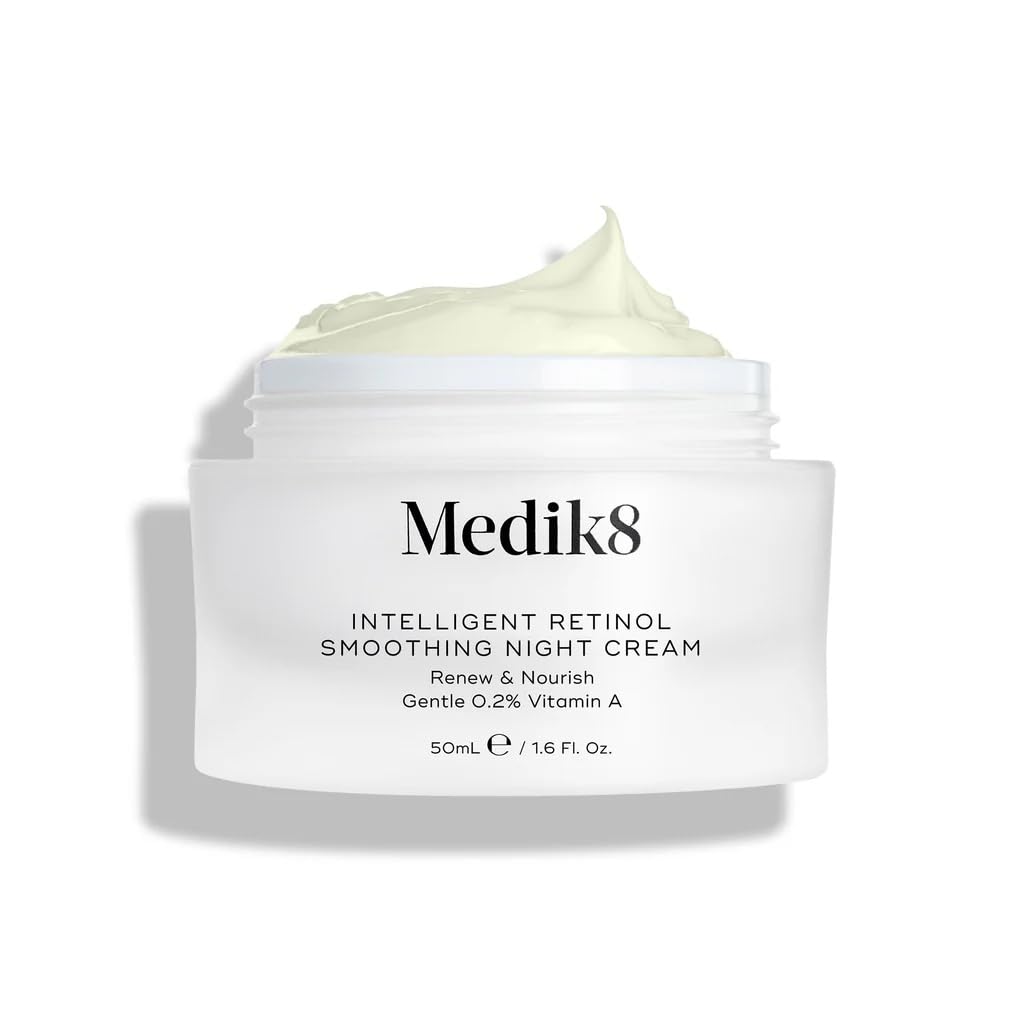 Medik8 Intelligente Retinol Glättende Nachtcreme - Erneuern & Pflegen Sanft 0,2% Vitamin A - 50 ml | Renew & Nourish Gentle 2-in-1 Nachtcreme, Glattere Haut, Antioxidans-Schutz