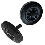 Wheelie Bin Axle Kit Rubber Wheels With Solid Axle Heavy Duty Replacement Wheels With Nose Collar (2 Wheels Only)