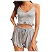 Ladies Summer Casual Two-Piece Costume Mode V-Neck Casual Short Sexy Solid Color Home Service Deux pièces Costume Chemise Rayée