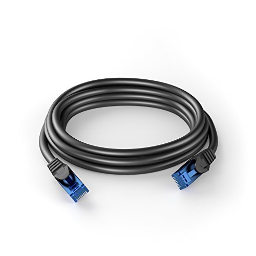 Image of KabelDirekt - Network Cable - 5Gbps, for Maximum Fiber-Optic Internet Speed - 80ft, Available in 1-100ft - Ethernet & LAN Cable for Gigabit Networks, Router /Modem, RJ45 (Black /Blue)