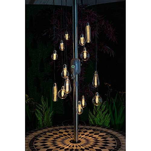 Noma Bulb Chandelier with Amber LED and 15 Mixed Bulbs, One Size, White