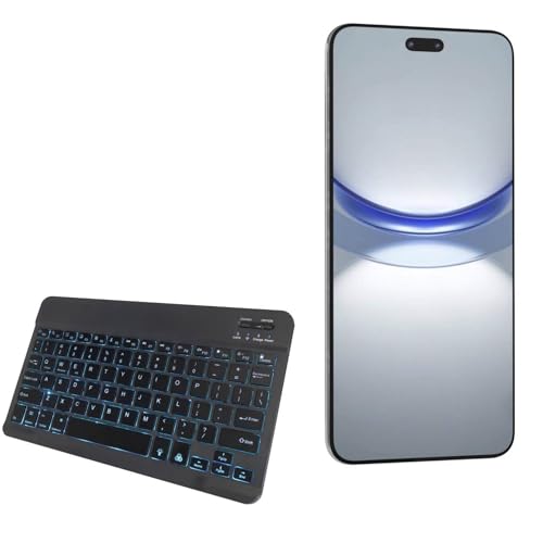 BoxWave Keyboard Compatible with Huawei nova 12 Pro - SlimKeys Bluetooth Keyboard - with Backlight, Portable Slim LED 7 Colors - Jet Black