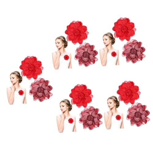 Broche corsage rose pour femme en tissu lot de 8 fleurs