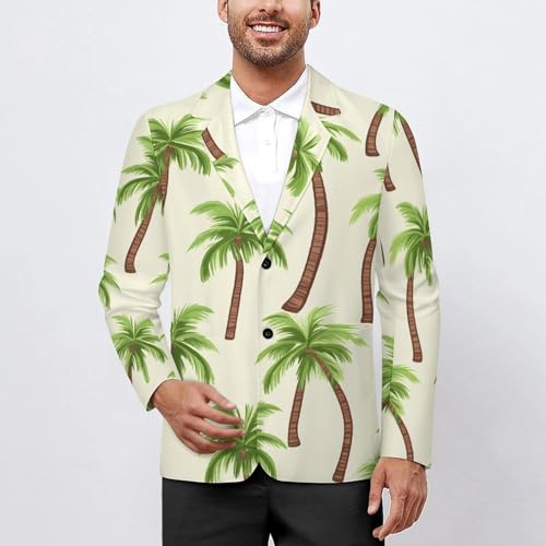 Tropic Palm Trees Mens Blazer Lightweight Sport Coat Two Button Suit Jackets2