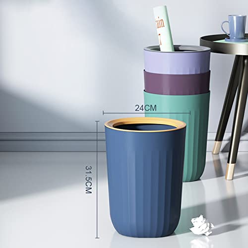 Poubelle sans couvercle plastique rond avec anneau pression vert 11,3 l - 3