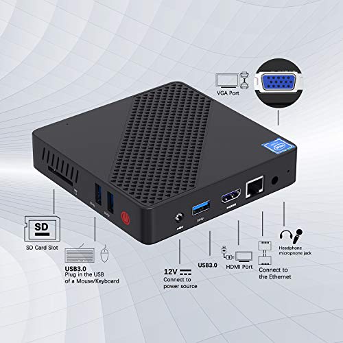 Minisforum N40 Mini Pc Uhd 4K@60Hz Celeron N4020(Up To 2.8Ghz) Fanless Mini Computer, Ddr4 4Gb+64Gb Emmc, Diy Ssd, Dual Band Wifi, Hdmi&Vga Desktop Mini Computer #TOP5