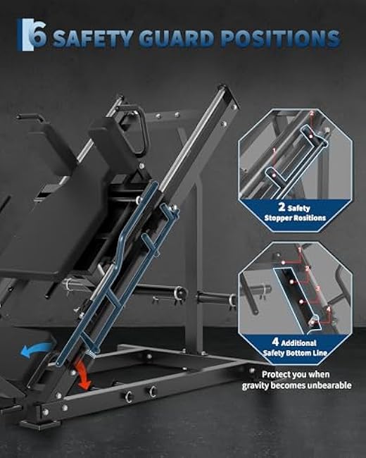 Garvee Leg Press Hack Squat Machine 2 in 1 Combo Workout Machine for Home Gym with Linear Bearing & Solid Steel Pipe, Lower Body Strength Training Equipment