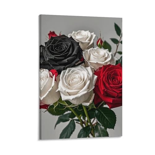 Toile murale à suspendre roses noires et rouges pour sublimer votre intérieur