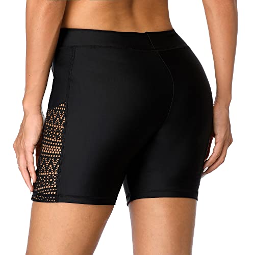 Beautyin Women'S Swim Shorts Side Mesh Boardshort Quick Drying Swimsuit Shorts L thumb #1