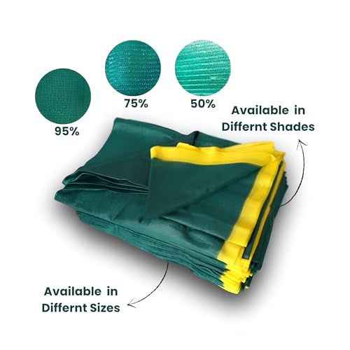 Image of Multipurpose Green Shade Net, UV-Stabilized Garden Net, 90% Sunlight Block (Green-90%, 4 ft X 15 ft)