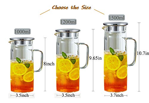 Cnsndqedke Pichet Mason En Verre – 946 Ml Avec Couvercle à Bec Verseur, Joint Hermétique – Idéal Pour Infusion à Froid, Café, Jus, Limonade Et Plus Encore – Pichet En Verre De