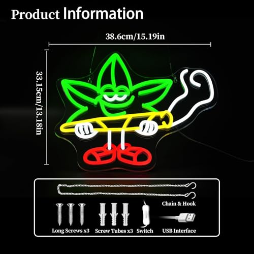 Image of Leaf Neon Sign Led Neon Lights Neon Signs for Wall Decor Light Up Sign for Birthday Party Club Gift