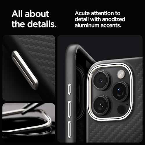 Spigen Enzo Aramid MagFit Case for iPhone 16 Pro, Compatible with MagSafe Accessories - Black Natural