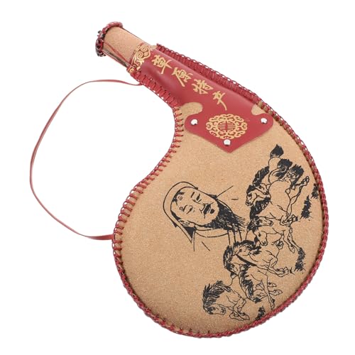 ABOOFAN Bota Wine Bag, Vintage Spanish Leather Bota Bag Portable Wine Flask Pouch Container Water Canteen with Shoulder Strap for Travel Camping Hiking