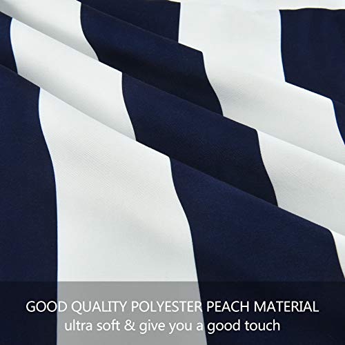 Yastouay 2 Pack Throw Pillow Covers, Navy Blue White Pillow Covers, Stripe Decorative Pillow Case, Farmhouse Striped Cushion Cover For Sofa Couch Chair Bed, 18 X 18 Inches #TOP3