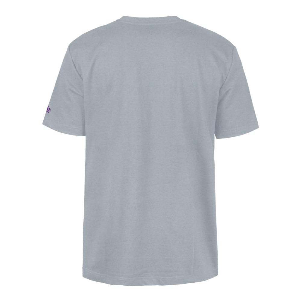 Minnesota Vikings NFL Oversized T-Shirt Satin Applique Patch Logo Minnesota Vikings Heather Gray T-Shirt Unisex - Adulto (Pacco da 1)