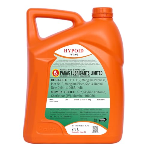 Image of PALCO Hypoid 75W90 Heavy Duty Gear Oil 2.5 Litre (Pack of 1), API GL-5 Gear Oil for Car and Commercial Vehicles, Manual Gearbox & Axles, High Load Protection & Smooth Shifting