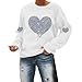 Generisch Sweatshirt Damen Oversized Pullover Hoodie Y2k Briefe Drucken Langarm Rundhals Pulli Frauen Buchstaben Druck Valentinstag-Sweatshirt für Damen, Liebes-Herz-Shirts Valentinstag-Pullover