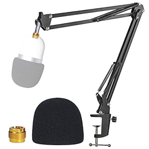 YOUSHARES Boom arm compatibel met Razer Seiren Mini microfoonarm, microfoonstandaard met popbescherming, professionele microfoonhouder met popfilterschuim voor