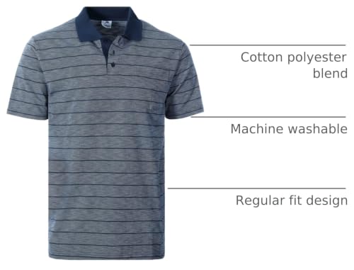 Camisa Polo de Hombre Gioberti PS-942 azul marino talla Large manga corta con bolsillo miniatura 4