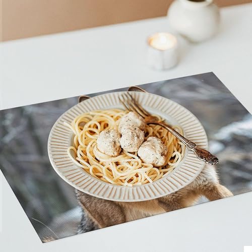 Sets de table imprimés loup en PVC lavables pour restaurant et salle - 8