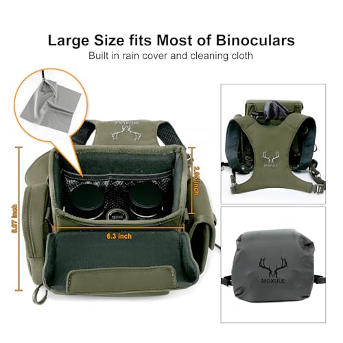 Image of MOXULE Binocular Harness Chest Pack: Bino Case with Rangefinder Pocket for Hunting Birdwatching and Hiking