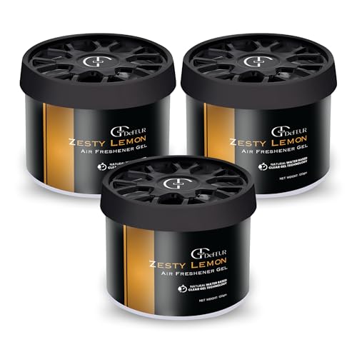 Image of Zesty Lemon Gel Car Perfume | 120g Leakproof Air Freshener | Lemon Car Perfume | Long-Lasting 30 Days | Premium Car Accessories (Pack of 3)