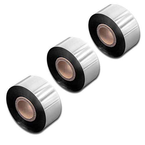 vhbw 3x cinta transferencia térmica compatible con Zebra XiIII plus, Z4M, Z4M+ impresora etiquetas   Banda térmica, indeleble, 30 mm x 300 m, negro